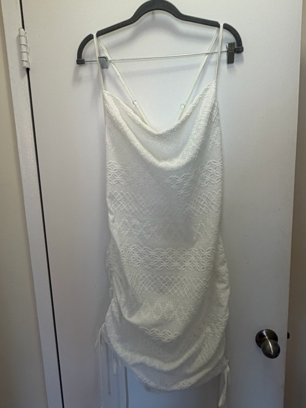 SHEIN Plus Size Knit Hollow-Out Semi-Sheer Cinched Waist Slip Dress Size 1X